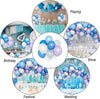 Ice Snow Balloons Garland Arch Kit, Purple Blue White Silver Confetti Happy Birthday Snowflake Foil Balloons for Froz En Theme Birthday Party Supplies Decorations