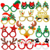 Glitter, Plastic Christmas Eyeglasses - Pack of 12, Christmas Glasses for Kids, Adults | Christmas Photo Booth Props | Christmas Party Accessories, Christmas Party Decorations | Christmas Party Props