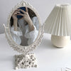 Nordic Silver Plastic Vintage Decorative Small Round Mirror