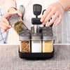 Kitchen Jars For Spices Rotating Glass Cruet Seasoning Jar Set