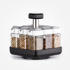 Kitchen Jars For Spices Rotating Glass Cruet Seasoning Jar Set