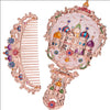 Hand held small mirror with a comb set