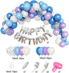 Ice Snow Balloons Garland Arch Kit, Purple Blue White Silver Confetti Happy Birthday Snowflake Foil Balloons for Froz En Theme Birthday Party Supplies Decorations