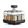 Kitchen Jars For Spices Rotating Glass Cruet Seasoning Jar Set